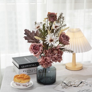 Ramo de Flores Artificiales de Hortensia y Rosa Anzhi, Tela Plástica Tejida, Decoración para Bodas y Hogar CF01244 - Product Image 4