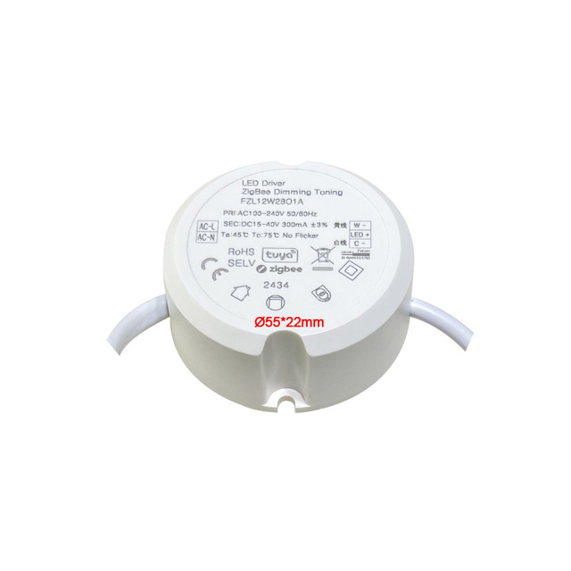 LEDEAST FZL12W28O1A 12W TUYA Zigbee Smart Dimming Control Output 260mA 280mA CCT Adjustable Round LED Driver