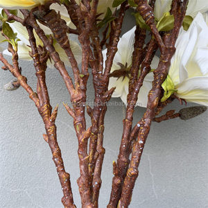 Fleur artificielle de haute qualité A-366 à 3 têtes, <span class=keywords><strong>magnolia</strong></span> <span class=keywords><strong>blanc</strong></span> au toucher réel pour les décorations de mariage, de Noël et de remise de diplômes - Product Image 3