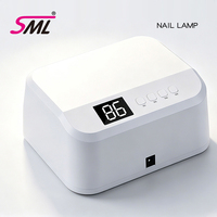 Lampe à LED UV SML pour ongles, design minimaliste carré, écran numérique, quatre minuteurs, séchage rapide du gel, pour salon, maison, manucure, nail art