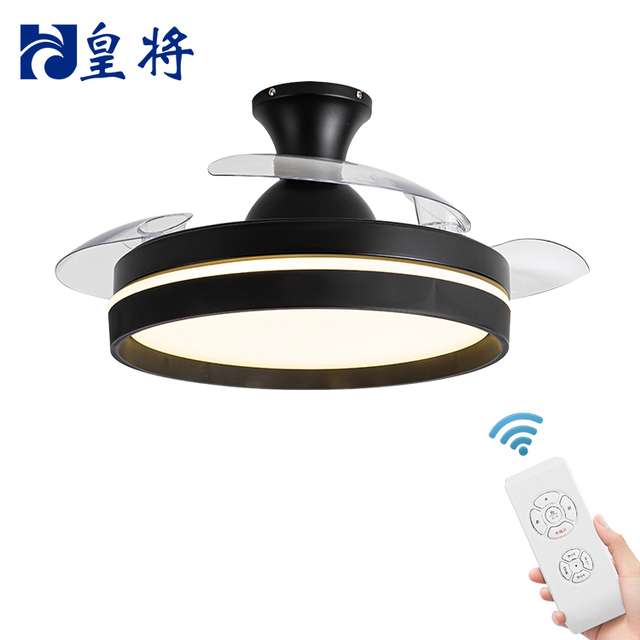 Modern Luxury Decorative Remote Control Bladeless Retractable Blade Invisible Ceiling Fan Light