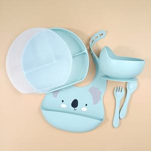 Aby iliilicono Bib eeding et abeeding Aby Owl Poon up iigh uality iliilicono orortable ableableware para niños - Product Image 1