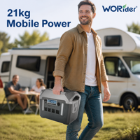 Station d'alimentation portable LiFePO4 2000W 1843.2Wh à onde sinusoïdale pure, générateur de secours pour camping-car, camping et urgences domestiques