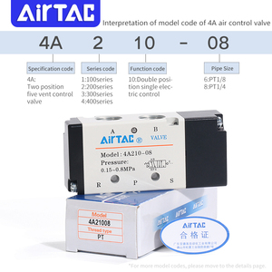 AIRTAC 4A110/210/310/410-06/08/10/15 Van Điều Khiển Hai Vị Trí Năm Van Điều Khiển Van Khí - Product Image 5