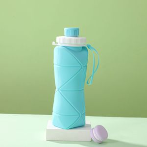 Taza de agua plegable de silicona telescópica portátil de 600ML, artículos para beber para deportes y viajes al aire libre, regalo deportivo - Product Image 6