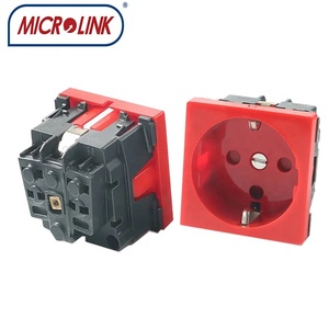 Interrupteur et <span class=keywords><strong>prise</strong></span> VDE mural électrique 16A 250V <span class=keywords><strong>Mosaic</strong></span> Socket 45*45MM 2P + E Fiches et prises allemandes à volets - Product Image 4