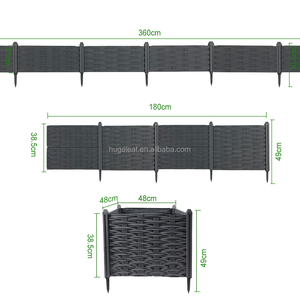2 in 1 No Digging Woven Rattan Effect Flower Bed Garden Edging <b>Border</b> for Growing & <b>Fencing</b> Trellis - Product Image 2