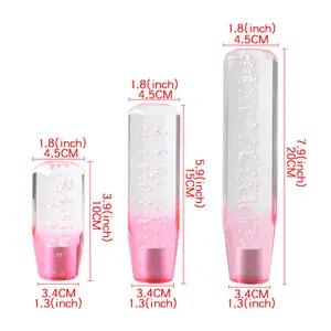 JDM Crystal Stick Long Auto Bubble Gear Universal Octagonal Shift Knob Stick Crystal Transparent Bubble Gear Shifter