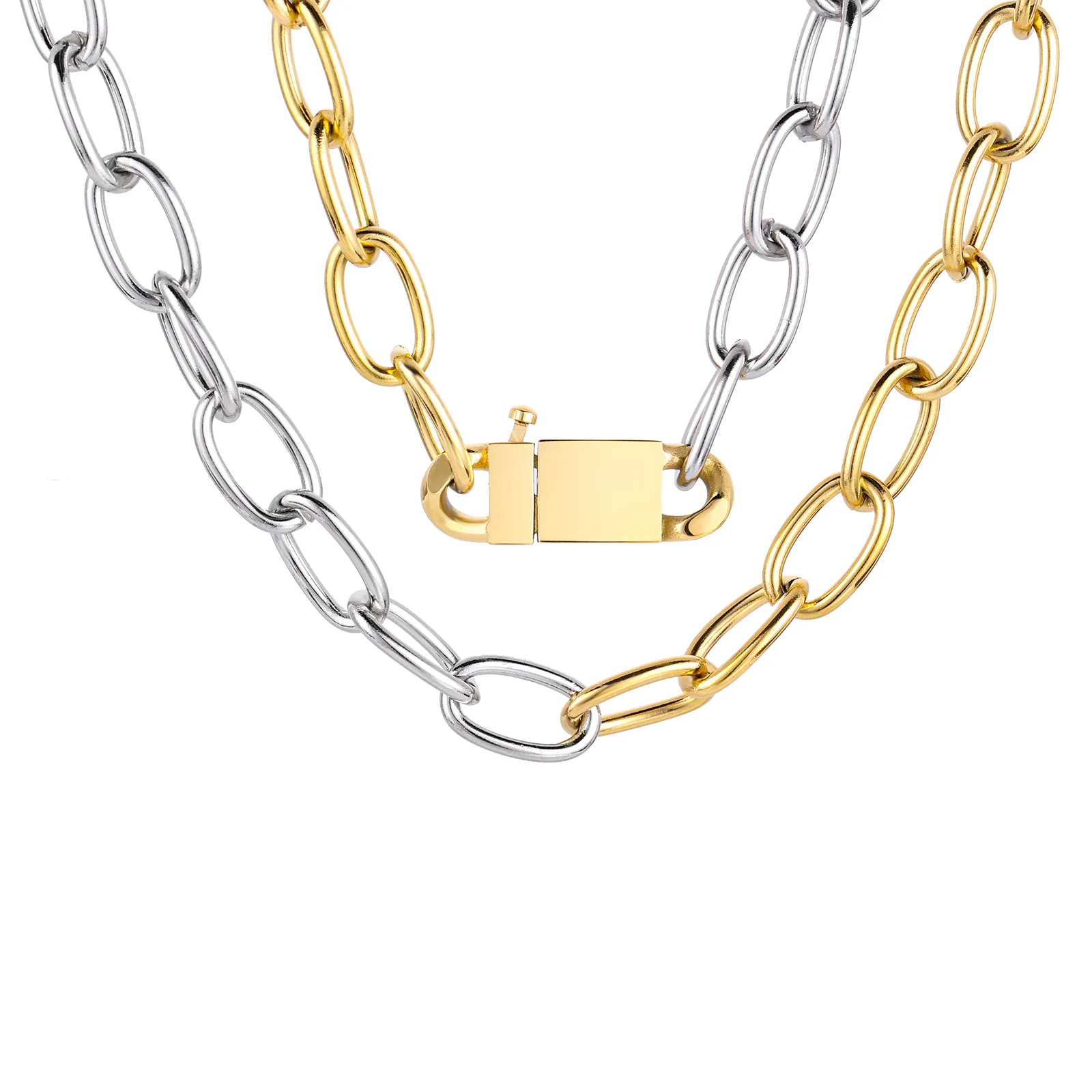 Wholesale Real Mens Long Custom Necklace S925 Sterling Silver 14K 24K 18k Gold Vermeil Necklace Link Chain Necklace Designs