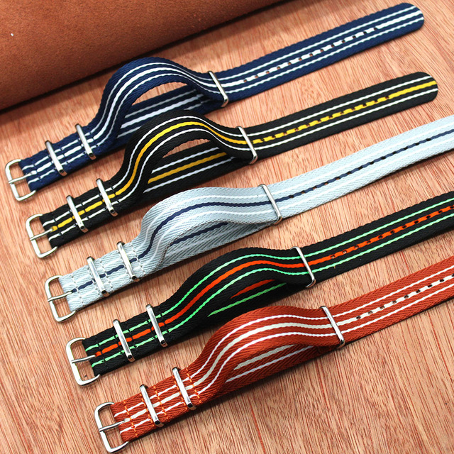 High Quality Recycled Twill Weave Nylon Watch Band 20mm 22mm Replacement Canvas Soft Watch Straps for Men Women