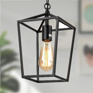 Vintage American Style Oval Mini E27 LED Pendant <b>Lights</b> Adjustable Iron Black 3500K Warm White Dining <b>Retro</b> Chandelier - Product Image 1