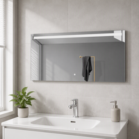 Miroir de salle de bain LED intelligent avec capteur tactile Miroir de salle de bain mural sans cadre E104H60100 Prix d'usine Hôtel de luxe Argent IP44