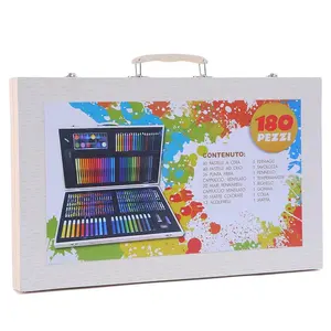 JWXJT180 Piece Deluxe Painting Drawing Kit Art Set With Oil Pastels Crayons Colored Pencils Acrylic Paint