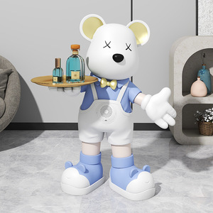 Büyük Reçine El Boyaması Melek Aşk Ayısı ve Ay Müzikal Heykel Premium Düğün Zemin Dekorasyonu - Product Image 4