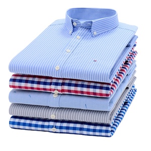 Vendita diretta camicie <span class=keywords><strong>Oxford</strong></span> a righe Casual a maniche lunghe <span class=keywords><strong>Slim</strong></span> <span class=keywords><strong>Fit</strong></span> da uomo - Product Image 1