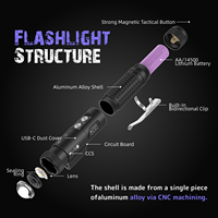 Lanterne tactique LED blanche Y1 AA étanche, portable, haute puissance, 1200 lumens, rechargeable par USB, longue portée