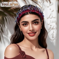YouLaPan – bandeaux en éponge à la mode pour femmes, avec strass violets, adaptés aux mariages, banquets, danses, accessoires pour cheveux, YXA279