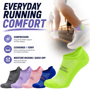 Calcetines Deportivos Personalizados de Corte Bajo, Compresión, Acolchados, con Absorción de Humedad, Secado Rápido, con Logotipo para Venta al Por Mayor - Product Image 1