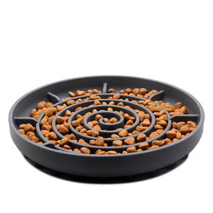 Sans BPA Portable Chien Pet Alimentation Lente bols Durable Cercles Motif Rond Silicone Chien Animaux Plus Lent Mangeoire <span class=keywords><strong>Bol</strong></span> - Product Image 6