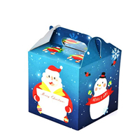 Boîte cadeau pliable en papier de Noël de haute qualité avec logo personnalisé en gros, boîtes cadeaux pour pommes ou bonbons