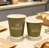 Gobelets en papier à double paroi isolés, certifiés qualité alimentaire, avec logo personnalisé, pour salon, spa, restaurant, à emporter