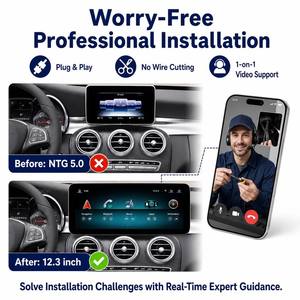 Wireless CarPlay <span class=keywords><strong>Android</strong></span> <span class=keywords><strong>Auto</strong></span> สำหรับรถยนต์ Mercedes Benz C Class GLC W205 S205 X253 V-Class W447 วิทยุติดรถยนต์ มัลติมีเดีย ระบบนำทาง <span class=keywords><strong>GPS</strong></span> - Product Image 2