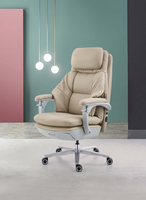 Chaise de bureau ergonomique de qualité supérieure avec fonction de chauffage et de massage, inclinable avec repose-pieds