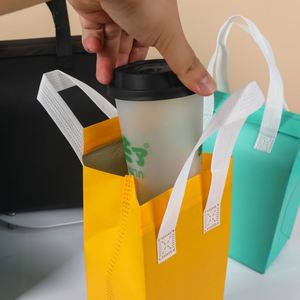 Non-woven Custom Insulated Foldable Portable Takeaway Cooler Bags Custom logo Insulated - Product Image 4
