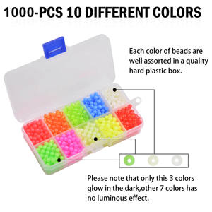 Perles de pêche lumineuses en plastique, 1000 pièces, assortiment de perles d'oeufs rondes lumineuses, outils de pêche pour les leaders de plates-formes - Product Image 4