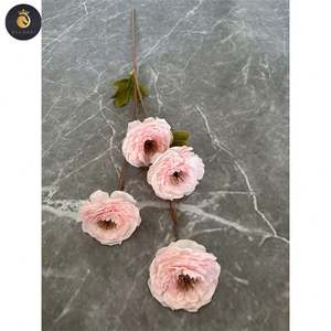 ピンク人工花結婚式天井フラワーアレンジメント道路リード列プラスチックグラスリーフ素材 - Product Image 6