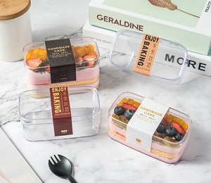 Món tráng miệng bánh tráng miệng hộp Container có nắp đậy Bán buôn giá rẻ Trong Suốt vuông tròn PS rõ ràng nhựa - Product Image 5