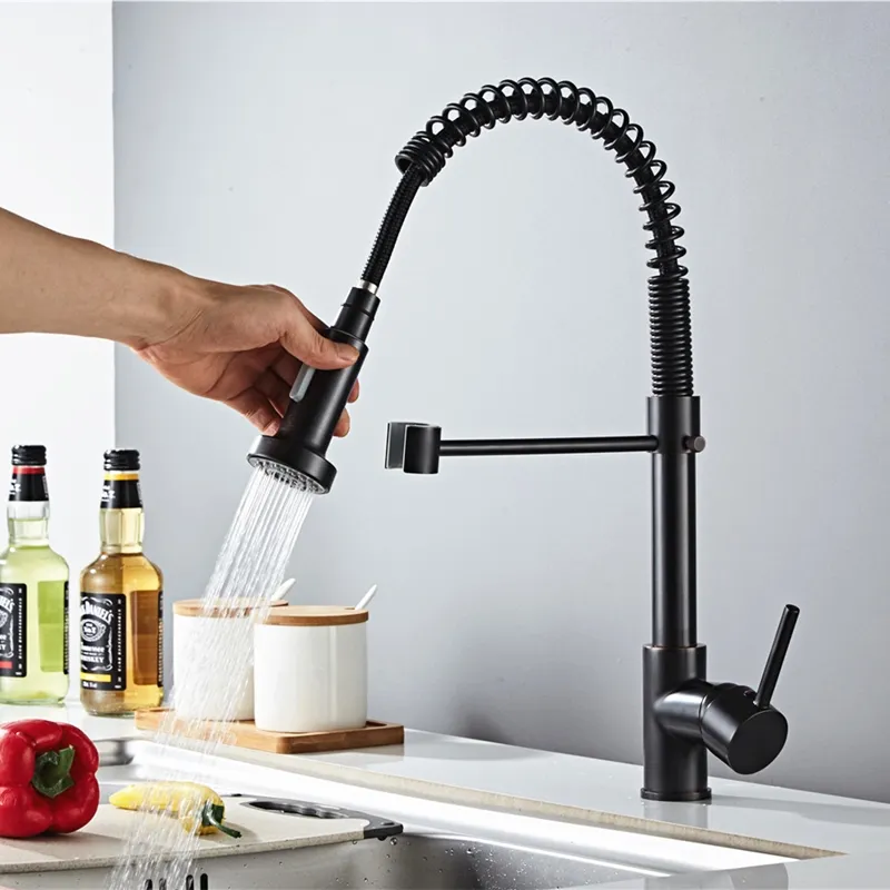 Commercial Kitchen Faucets Black Pull out Kitchen Sink Faucets with pull down sprayer Faucets