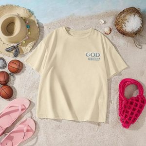 T-shirt pour garçons God Is Good, T-shirt de foi chrétienne en coton à manches courtes, respirant, avec motif palmier de plage pour enfants - Product Image 6