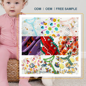 カスタム印刷女の子男の子竹新生児女の子ニットバブル赤ちゃんロンパーセットジッパー,オーガニックコットン - Product Image 2