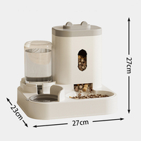 Distributeur automatique de nourriture pour animaux de compagnie élégant et moderne de luxe Love 2.3L, 2 en 1, motif uni, facile à utiliser, bol pour nourriture pour chat et chien, plastique, étanche IPX5