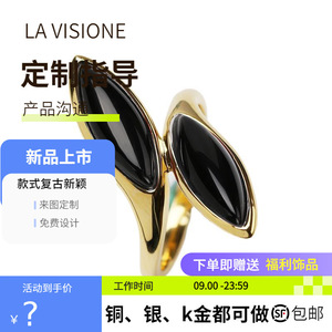 Bague personnalisée en argent 925 avec cristaux de strass et pierres précieuses, électroplaquée, artisanat italien, style vintage, pour femme, anniversaire - Product Image 4