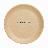 Assiette jetable en fibre de bambou naturelle, 254 mm, 10 pouces, grande assiette ronde pour fête, banquet, buffet, compostable, résistante