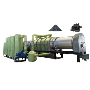 Four de carbonisation à tambour pour la fabrication de charbon de bois à partir de billes de bois et de marc d'olive, compact et efficace - Product Image 1