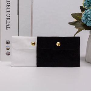 Factory Custom Design Velvet <b>Envelope</b> Gift Jewelry Packaging Snap Storage Pouch Bags - Product Image 1