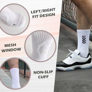 Vớ thể thao chuyên nghiệp thiết kế đệm tùy chỉnh, vớ thể thao nam, vớ thể thao chất liệu Terry tùy chỉnh - Product Image 5