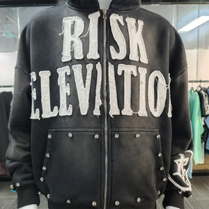 Set Personalizzato OEM di <span class=keywords><strong>Pantaloni</strong></span> a Zampa e Felpa con Cappuccio Stile Y2K, <span class=keywords><strong>Pantaloni</strong></span> Larghi a Doppia Vita con Strass, Tuta <span class=keywords><strong>da</strong></span> Uomo - Product Image 2
