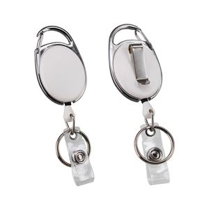 Porte-badge ovale rétractable X57 givré, porte-clés extérieur en forme d'œuf avec enrouleur - Product Image 3