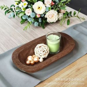ถาดไม้รูปวงรีสำหรับวางเทียนตกแต่งบ้าน - Product Image 4