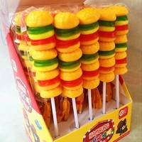 Bonbons gélifiés Super Viviga en forme de burger, doux et sucrés, certifiés Halal, disponibles en vrac en boîtes