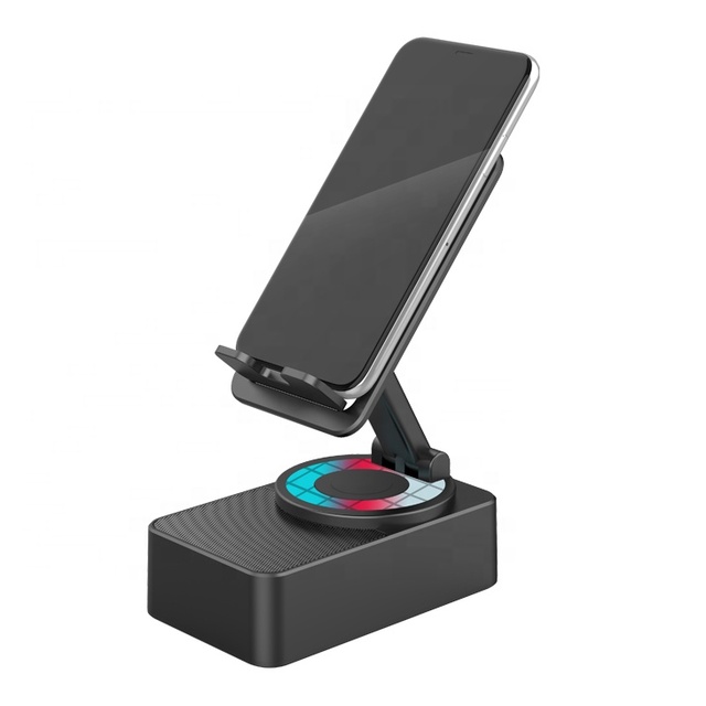 For M1 Plus RGB Plastic Outdoor Portable Speaker with for 5.3 360 Phone Stand & 2000mAh Battery