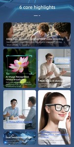 Gafas Inteligentes V03-T5 con IA, Cámara de 8MP, Doble Marco, T5 Cuadrado, IP54, WiFi, BT, Traducción por IA, ChatGPT, Deepseek, Audio Hi-Fi, Molde Privado - Product Image 5