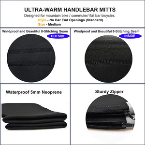 Mitaines de guidon pour VTT, mitaines en néoprène coupe-vent pour le cyclisme hivernal, chauffe-mains pour VTT - Product Image 5