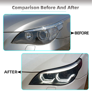 Conjunto de Faros LED Modificados para <span class=keywords><strong>BMW</strong></span> Serie 5 <span class=keywords><strong>E60</strong></span> E61 <span class=keywords><strong>520i</strong></span> 530i <span class=keywords><strong>2004</strong></span>-2010, Luz de Señal de Giro DRL, Lámpara Delantera, Conexión Plug and Play - Product Image 3