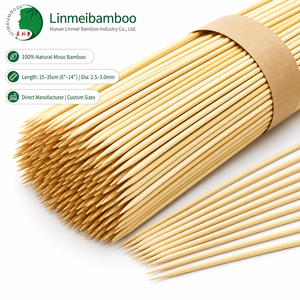 Palitos para Asar de Bambú Biodegradables de 45 cm con Eje Redondo Resistente para Barbacoa al Aire Libre, Patio, Hoguera, Venta al por Mayor - Product Image 2