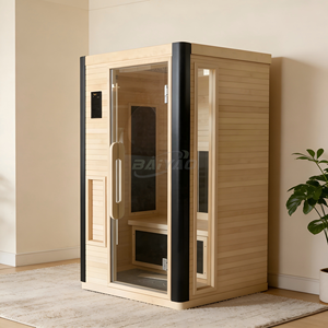 Sauna traditionnel pour 1-2 personnes avec douche à vapeur sèche en bois massif, sauna intérieur, poêle et accessoires pour hôtel - Product Image 1